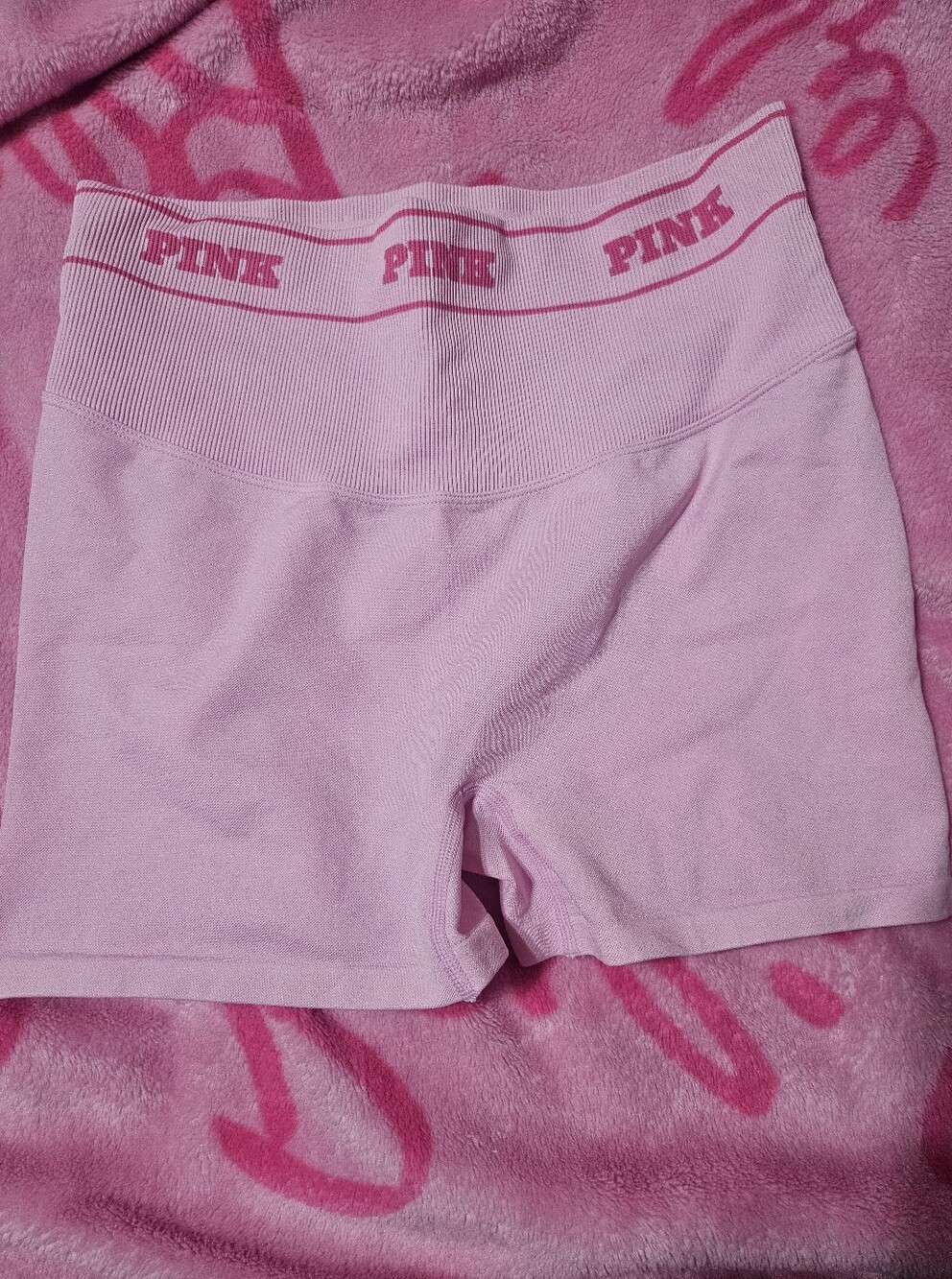 PINK Victoria's Secret Light Pink Seamless High-Waist Bike Shorts